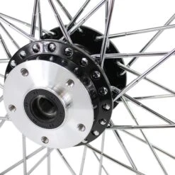Black Front 40 Spoke Wheel 19" X 2.15" (fits Harley FX, Sportster 1984-1999) Billet Hub -Maxima Store 115 0051b