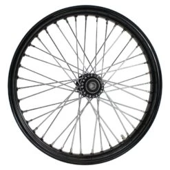 Moto Iron 40 Spoke 21 X 2.15 Chopper Spool Wheel - Black -Maxima Store 115 0073