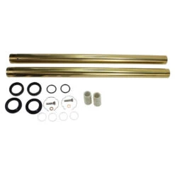 Gold Titanium Nitride Coated Fork Tubes +2" Length 39mm For Sportster/ Dyna Narrow Glide -Maxima Store 2 gold 39mm forks a