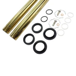 Gold Titanium Nitride Coated Fork Tubes Stock Length 39mm For Sportster/ Dyna Narrow Glide -Maxima Store 39mm gold fork tubes dyna