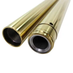 Gold Titanium Nitride Coated Fork Tubes Stock Length 39mm For Sportster/ Dyna Narrow Glide -Maxima Store 39mm gold fork tubes harley moto iron
