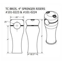 TC Bros. 4" Black Springer Risers For 1" Diameter Handlebars -Maxima Store 4inchspringerrisers