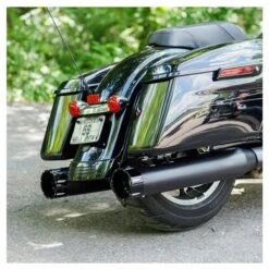 50 State Legal Mk45 TOURING MUFFLER For M8 TOURING MODELS - Black With Black Tracer End Cap -Maxima Store 550 0670