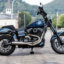 Brushed Stainless Qualifier 2 Into 1 Exhaust System For 2006-2017 Harley Davidson Dyna Models -Maxima Store 550 1097 1 scaled