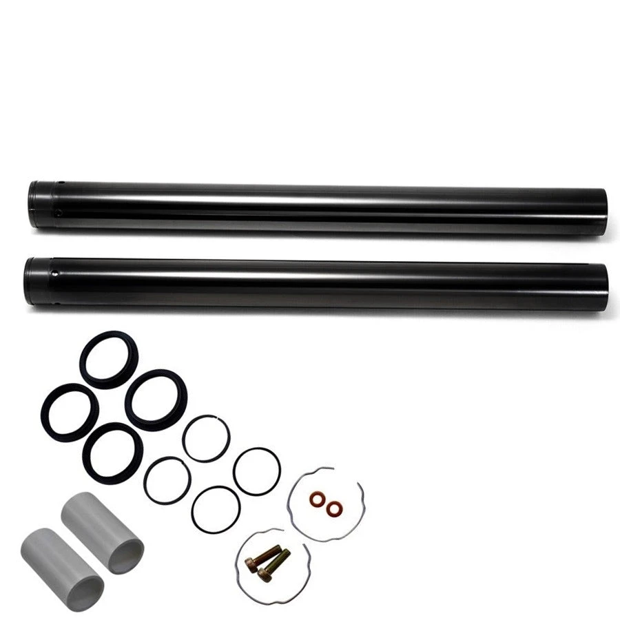 Black DLC Coated Fork Tubes "+2" Length" 49mm For FXD/FXDWG Dyna Wide Glide 3 Black DLC Coated Fork Tubes "+2" Length" 49mm For FXD/FXDWG Dyna Wide Glide
