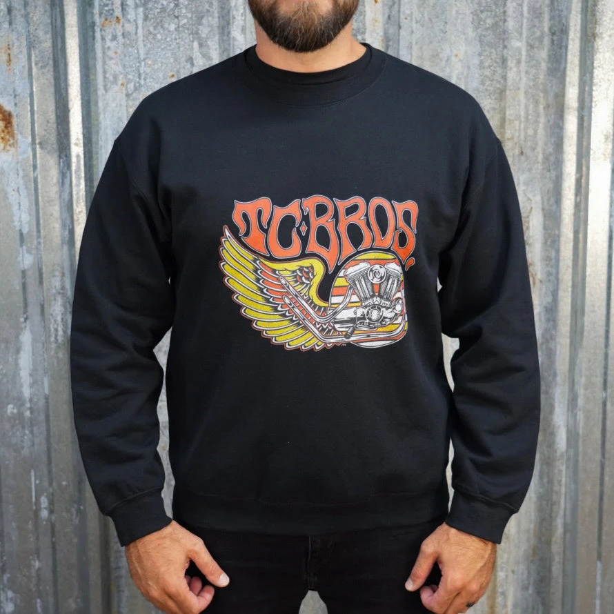Wing Crewneck Sweatshirt - Black 3 Wing Crewneck Sweatshirt - Black