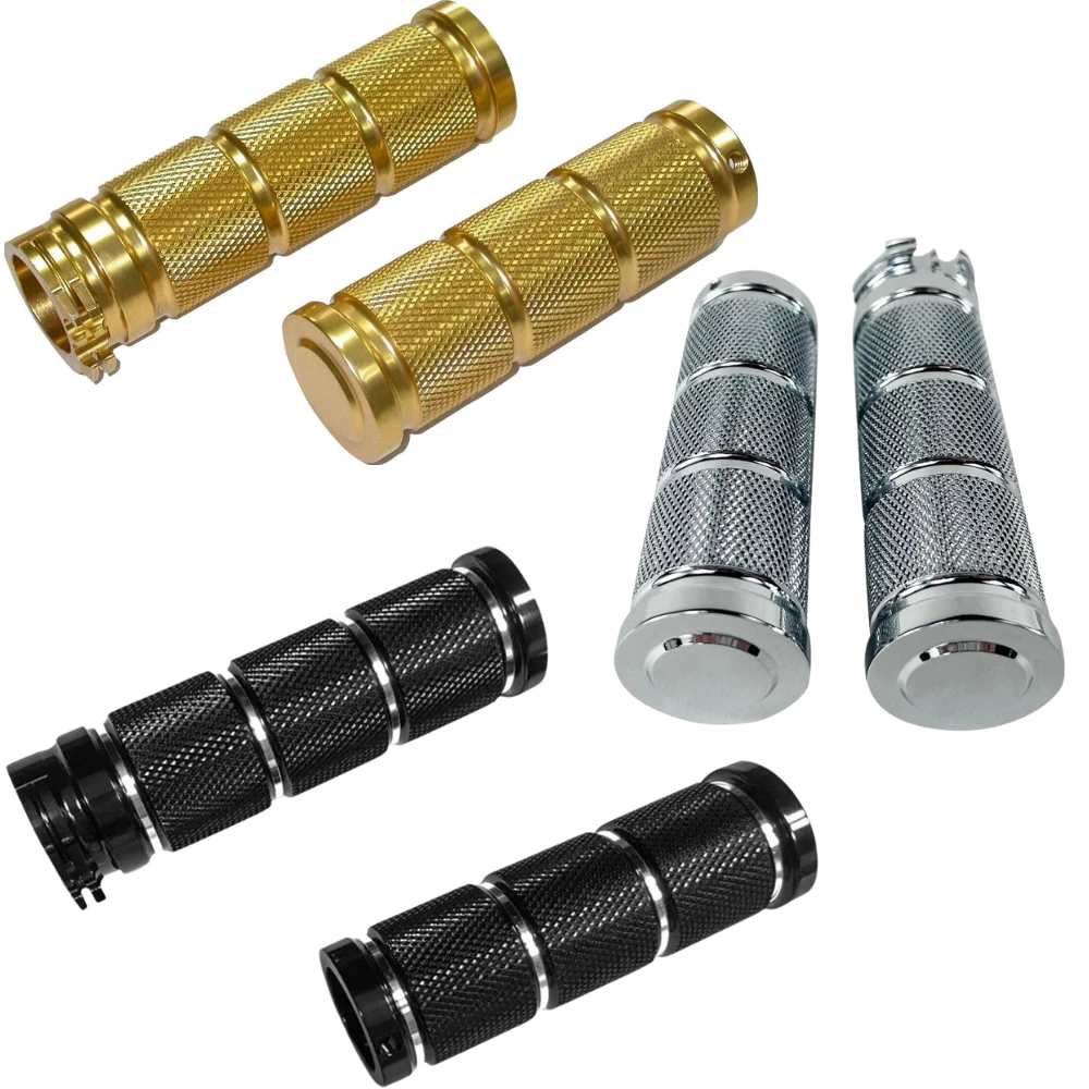 Knurled Billet Grips For Harley-Davidson 3 Knurled Billet Grips For Harley-Davidson