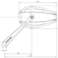 Mini Stocker Forged Mirror, Black - Right 13 Mini Stocker Forged Mirror, Black - Right -Maxima Store Mirors3