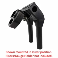 Gauge Relocation Bracket For TC Bros. Pro Series 1" Modular Risers - Black -Maxima Store Shownmountedinlowerposition.Risersnotincluded. 1