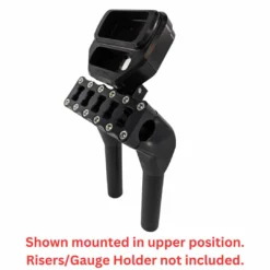 Gauge Relocation Bracket For TC Bros. Pro Series 1" Modular Risers - Black -Maxima Store Shownmountedinlowerposition.Risersnotincluded. 2