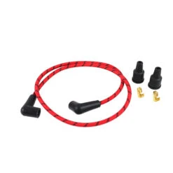 Cloth Braded Spark Plug Wire Kit 7mm - Red W/Black Tracer -Maxima Store Sparkplugwire