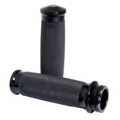 Avon Custom Contour 1" Black Grips Fits Harley Single Or Dual Exterior Throttle Cables