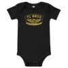 Baby Short Sleeve One Piece - Winged Wheel - Black/Gold 1 Baby Short Sleeve One Piece - Winged Wheel - Black/Gold -Maxima Store baby short sleeve one piece black front 660ad12f4832b