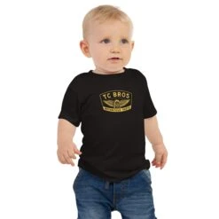 Baby Short Sleeve Tee - Winged Wheel - Black/Gold