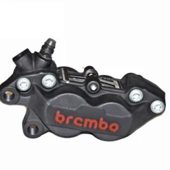 Brembo P4 Axial Brake Caliper Left Side Black 4 Piston (red Lettering).