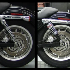 Burly Slammer 10.5" Shocks For Harley Davidson Dyna FXD 1991-2015 - Black -Maxima Store burly slammer kit before and after 1024x736 1