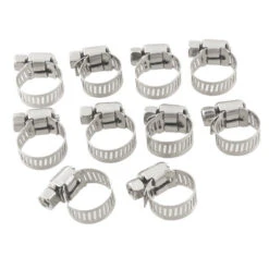 Fuel And Oil Line Stainless Hose Clamps For 7/16" TO 11/16" OD Hose (10 Pack) HD #10014