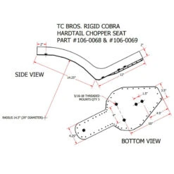 TC Bros. Hardtail Rigid Cobra Seat Black Pleated -Maxima Store cobra