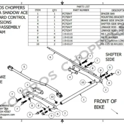 TC Bros. Honda Shadow ACE 750 Forward Controls Extension Kit 1998-2003 VT750 -Maxima Store diagram ebay