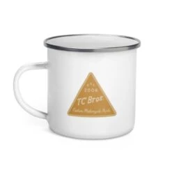 TC Bros. Metal Camp Mug - White Enamel Coated - 12oz -Maxima Store enamel mug white 12 oz left 660ab07101944