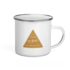TC Bros. Metal Camp Mug - White Enamel Coated - 12oz