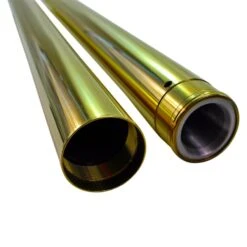 Gold Titanium Nitride Coated Fork Tubes "Stock Length" 49mm For FXD/FXDWG Dyna Wide Glide -Maxima Store endwork 4