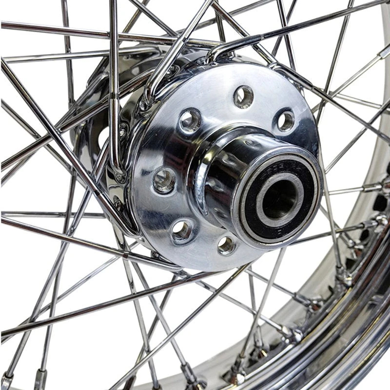 Chrome Rear 40 Spoke Wheel 16"x3" (fits Harley Ironhead Sportster XL 1955-1978) 6 Chrome Rear 40 Spoke Wheel 16"x3" (fits Harley Ironhead Sportster XL 1955-1978) - Image 4
