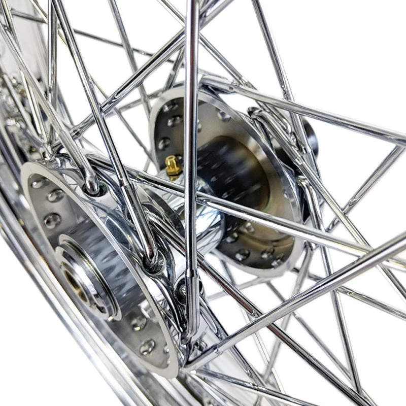 Chrome Rear 40 Spoke Wheel 16"x3" (fits Harley Ironhead Sportster XL 1955-1978) 5 Chrome Rear 40 Spoke Wheel 16"x3" (fits Harley Ironhead Sportster XL 1955-1978) - Image 3