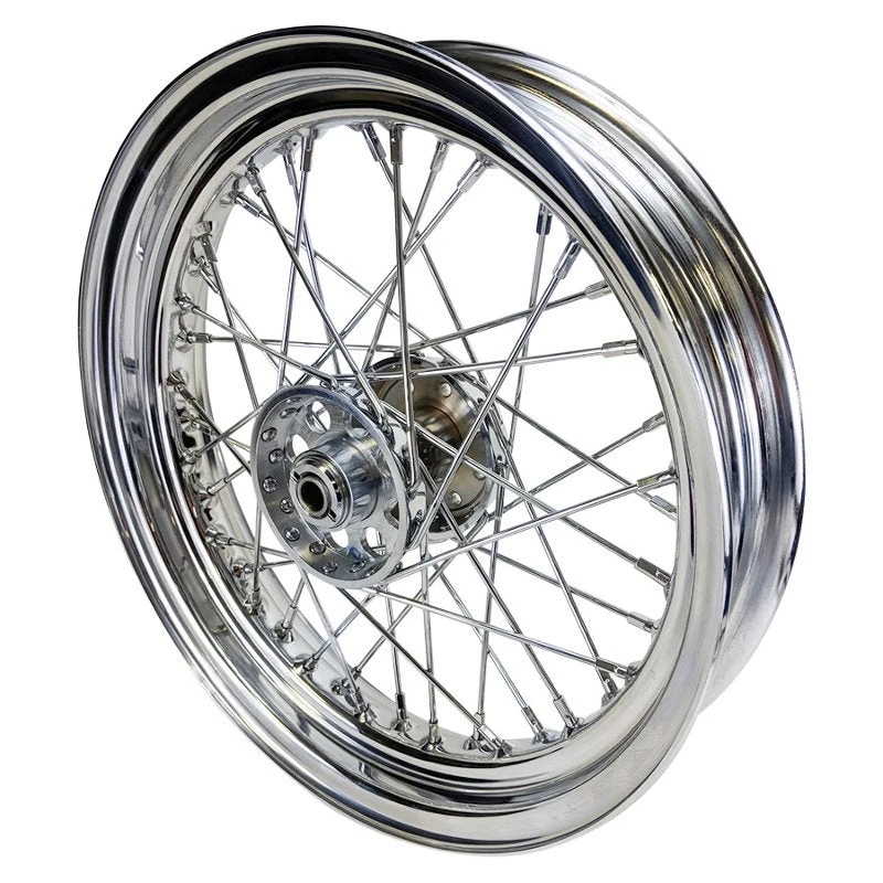 Chrome Rear 40 Spoke Wheel 16"x3" (fits Harley Ironhead Sportster XL 1955-1978) 4 Chrome Rear 40 Spoke Wheel 16"x3" (fits Harley Ironhead Sportster XL 1955-1978) - Image 2