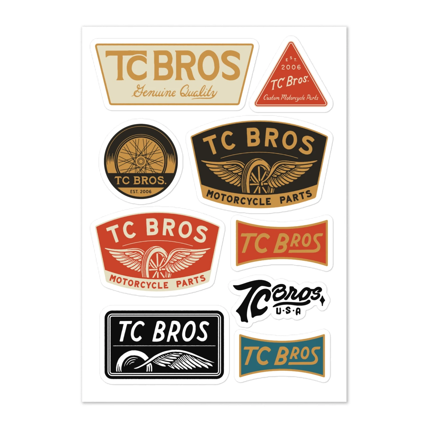 TC Bros. Sticker Sheet 3 TC Bros. Sticker Sheet