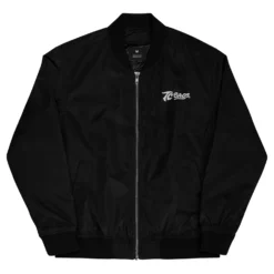 Bomber Jacket - Black -Maxima Store premium recycled bomber jacket black front 660af74bbb986