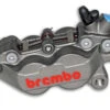 Brembo P4 Axial Brake Caliper Right Side Silver 4 Piston (red Lettering).