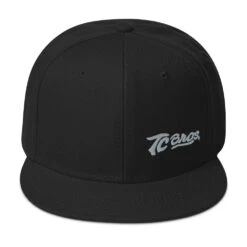 Script Flat Bill Snapback Hat - Black -Maxima Store snapback black front 660abc59514b8