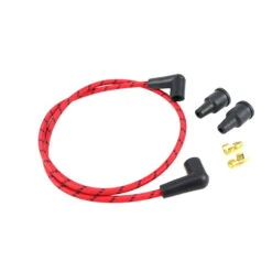 Cloth Braded Spark Plug Wire Kit 7mm - Red W/Black Tracer -Maxima Store sparkplugwire4