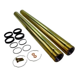 Gold Titanium Nitride Coated Fork Tubes "Stock Length" 49mm For FXD/FXDWG Dyna Wide Glide -Maxima Store stock gold 49mma 1