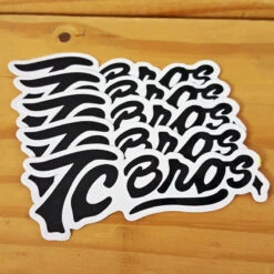 TC Bros. Script Stickers - 5 Pack