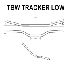 TC Bros. 1" Tracker Low TBW Handlebars - Black -Maxima Store trackerlowTBW