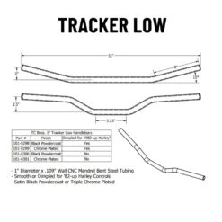 TC Bros. 1" Tracker Low Handlebars - Chrome -Maxima Store trackerloww