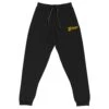 Script Joggers - Black/Gold -Maxima Store unisex joggers black front 660c12ea35d53
