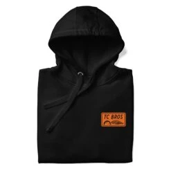 Badge Hoodie - Black/Orange -Maxima Store unisex premium hoodie black front 660c14898812a