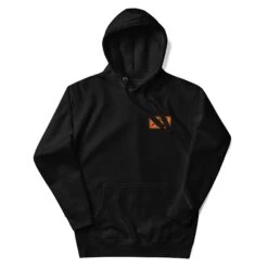 Badge Hoodie - Black/Orange -Maxima Store unisex premium hoodie black front 660c1489882f5
