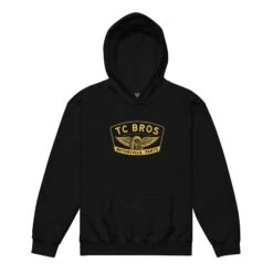 Youth Heavy Blend Hoodie - Winged Wheel - Black/Gold